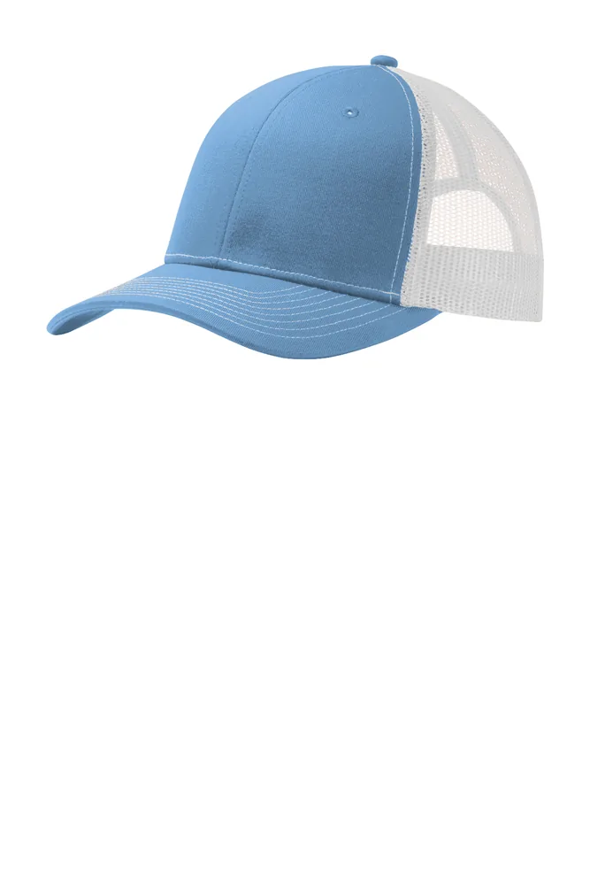 Port Authority Snapback Trucker Cap in Carolina Blue/White custom hat