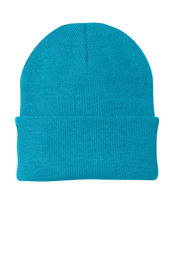 Port Authority Knit Cap in Neon Blue custom hat