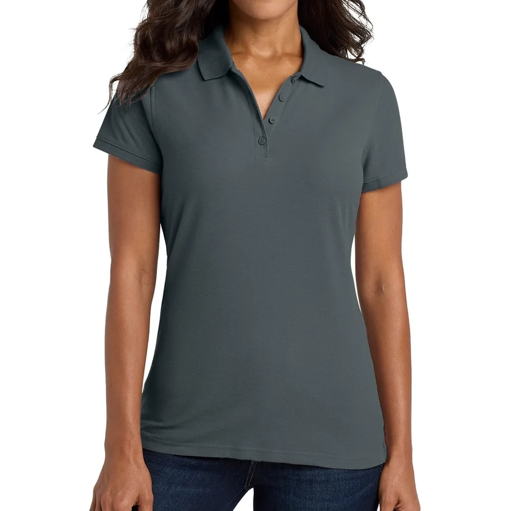 Port Authority L100 Women's Core Classic Pique Polo in Graphite, custom embroidered women's polo