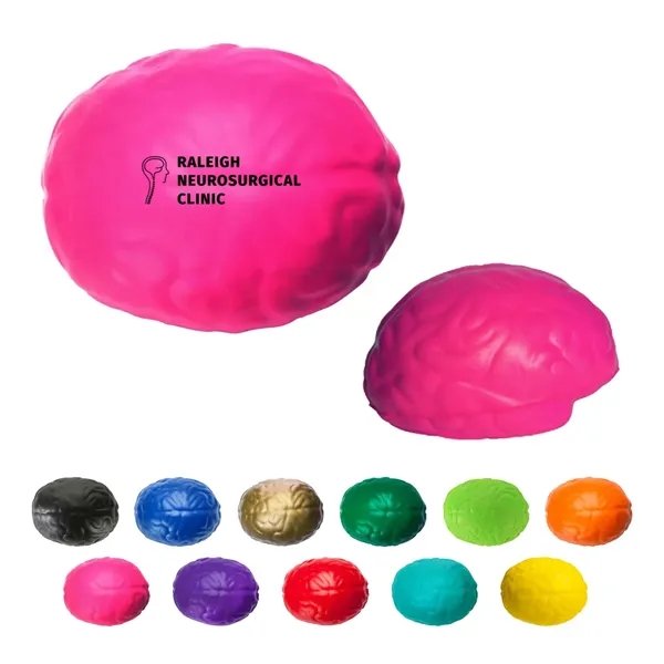 Brain shaped stress balls with custom logo in 12 colors