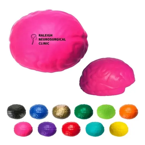 Brain shaped stress balls with custom logo in 12 colors