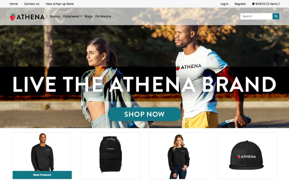 Custom branded online company store for employee swag