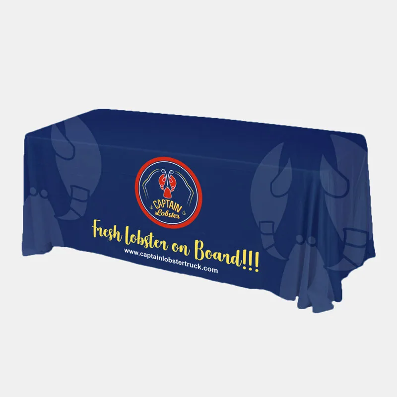 Custom printed standard table throw with full-color logo