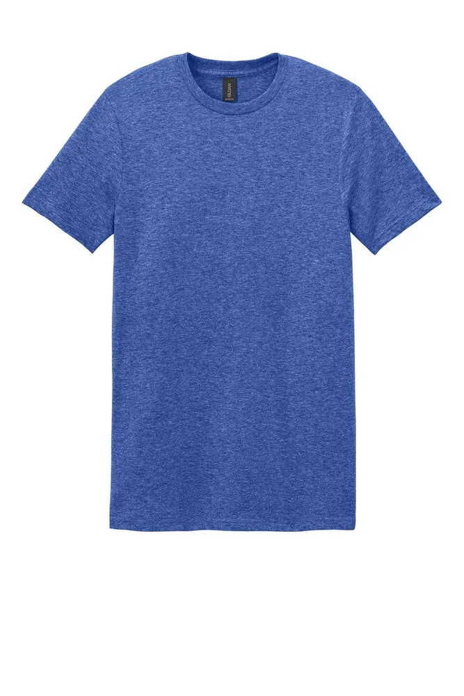 Gildan Softstyle custom tee in heather royal blue