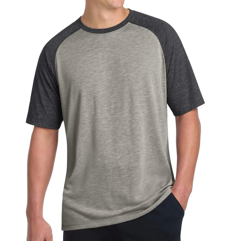 Sport-Tek PosiCharge Tri-Blend Wicking Raglan custom t-shirt