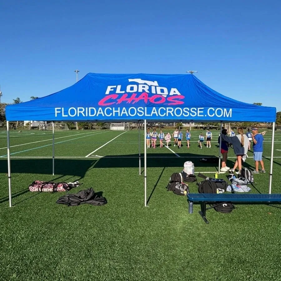 Custom 10x20 canopy tent — Florida Chaos Lacrosse