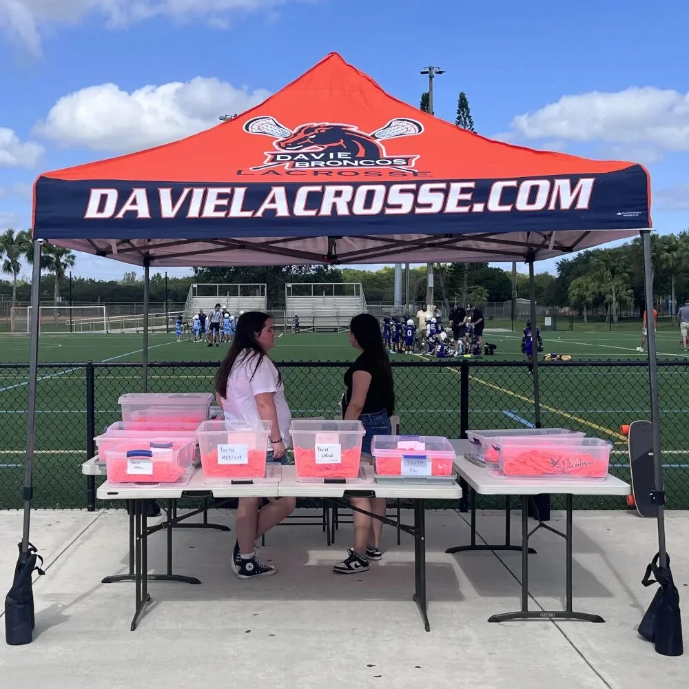 Custom 10x10 canopy tent — Davie Broncos Lacrosse