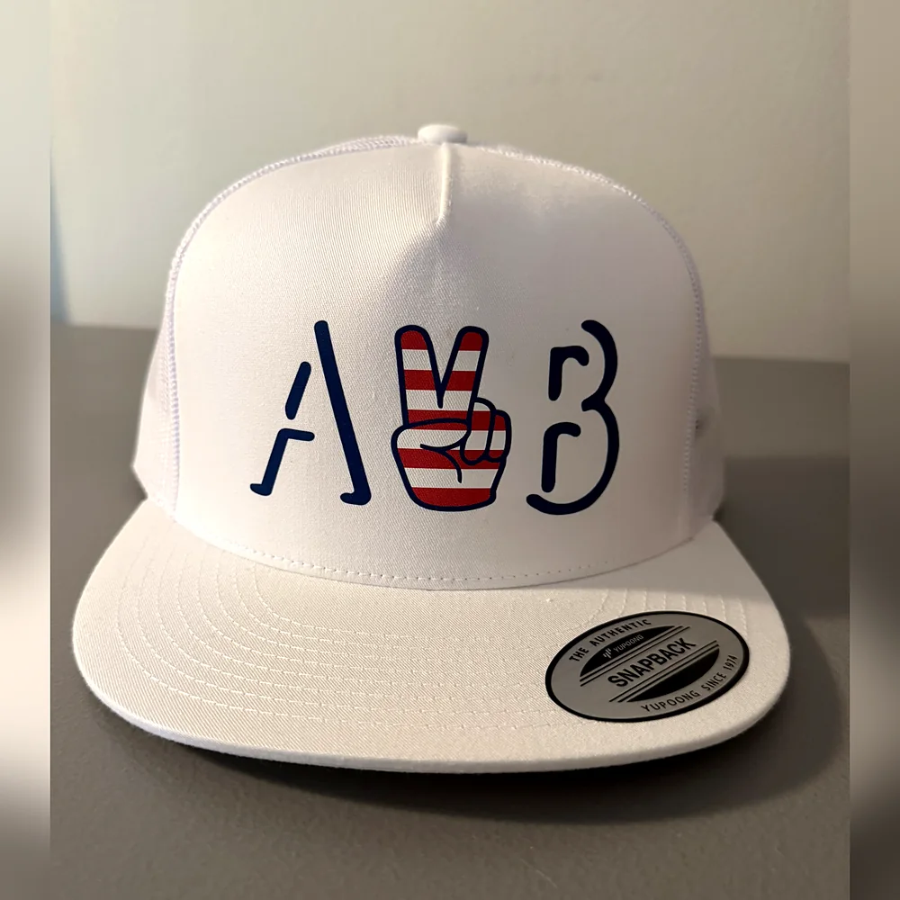 A✌B snapback — custom apparel by Carolina Custom Threads, Charlotte NC