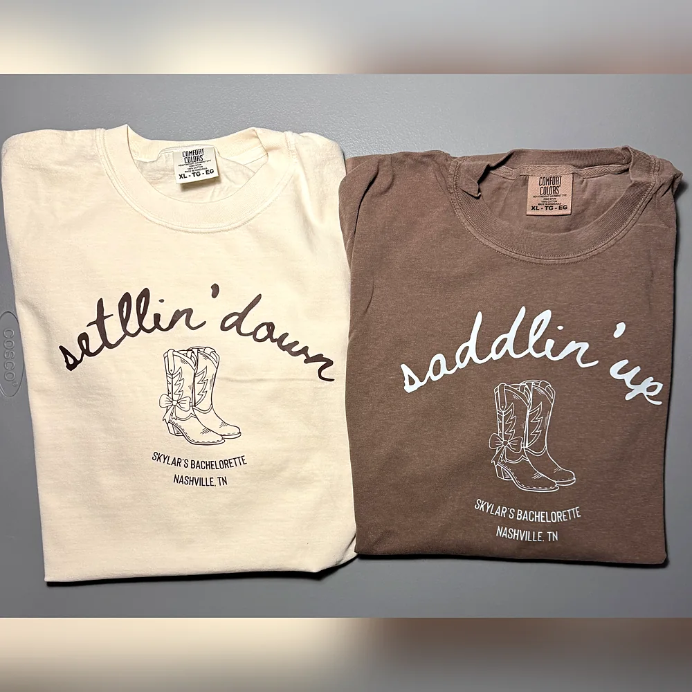 Skylar's Bachelorette tees — custom apparel by Carolina Custom Threads, Charlotte NC